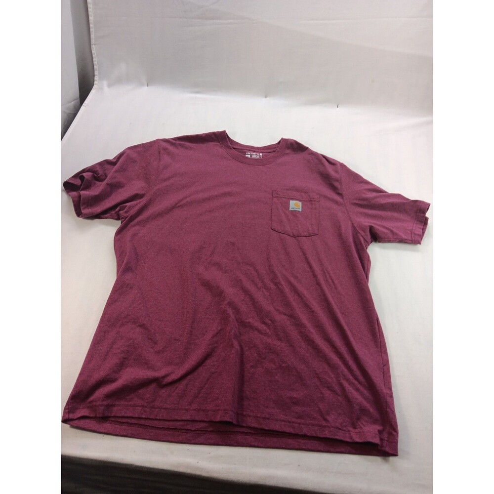 Carhartt Tee Shirt Men's XL Burgundy  Loose Fit Pocket Cotton Short Sleeve